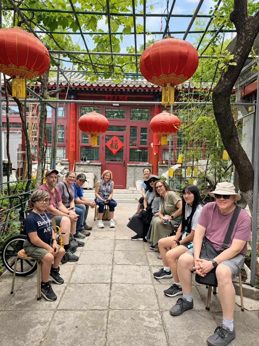 LeadToChina travelers gathering in a traditional Beijing courtyard